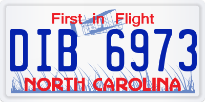 NC license plate DIB6973