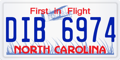 NC license plate DIB6974