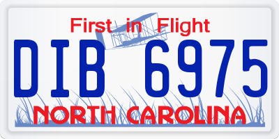 NC license plate DIB6975