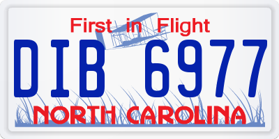 NC license plate DIB6977
