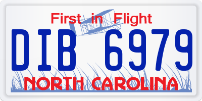 NC license plate DIB6979