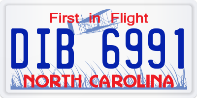 NC license plate DIB6991
