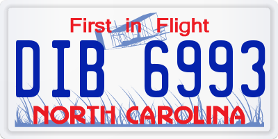 NC license plate DIB6993