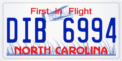 NC license plate DIB6994