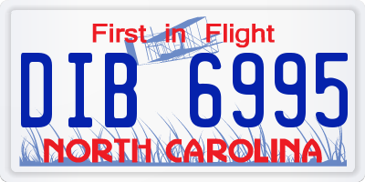 NC license plate DIB6995