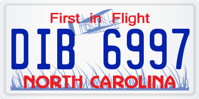 NC license plate DIB6997