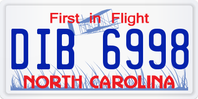 NC license plate DIB6998