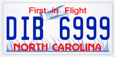 NC license plate DIB6999