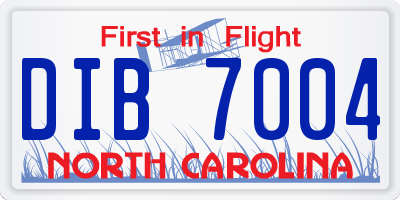 NC license plate DIB7004