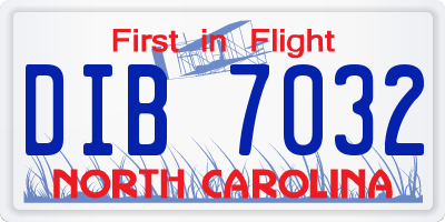 NC license plate DIB7032
