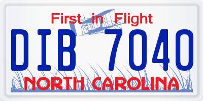 NC license plate DIB7040