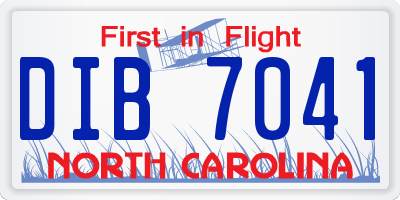 NC license plate DIB7041