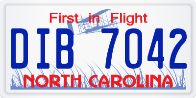 NC license plate DIB7042