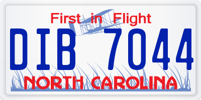 NC license plate DIB7044
