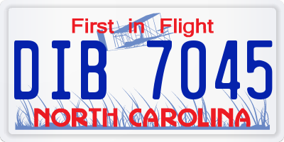 NC license plate DIB7045