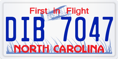 NC license plate DIB7047