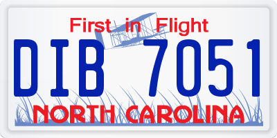 NC license plate DIB7051