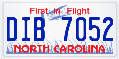 NC license plate DIB7052