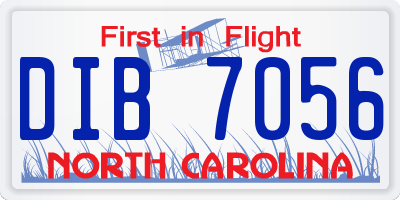 NC license plate DIB7056