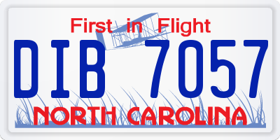 NC license plate DIB7057