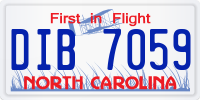NC license plate DIB7059