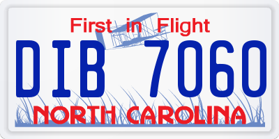 NC license plate DIB7060