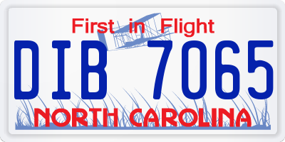 NC license plate DIB7065