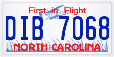 NC license plate DIB7068