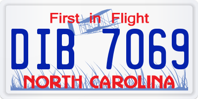 NC license plate DIB7069