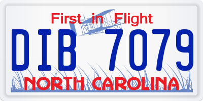 NC license plate DIB7079