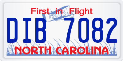 NC license plate DIB7082