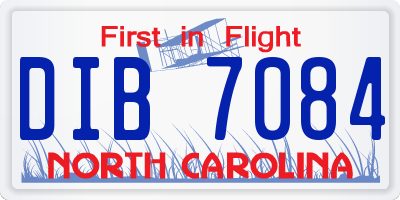 NC license plate DIB7084
