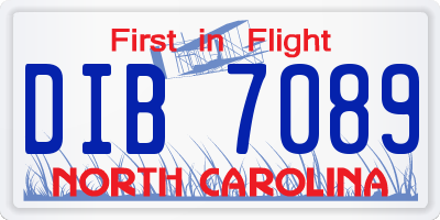 NC license plate DIB7089
