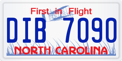 NC license plate DIB7090