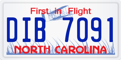 NC license plate DIB7091
