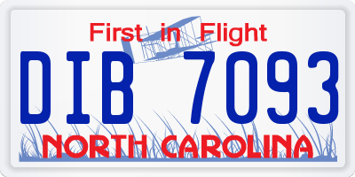 NC license plate DIB7093