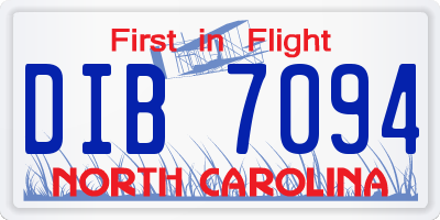 NC license plate DIB7094