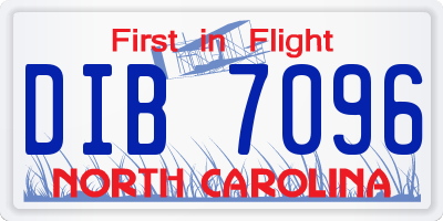 NC license plate DIB7096