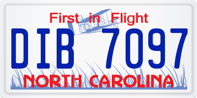 NC license plate DIB7097
