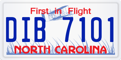 NC license plate DIB7101