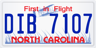 NC license plate DIB7107