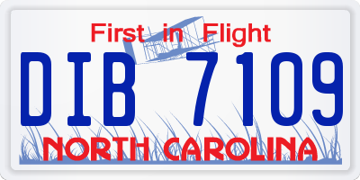 NC license plate DIB7109