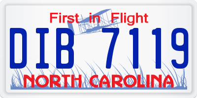NC license plate DIB7119