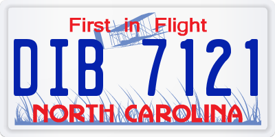 NC license plate DIB7121