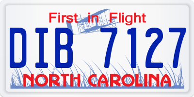 NC license plate DIB7127