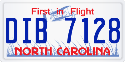 NC license plate DIB7128