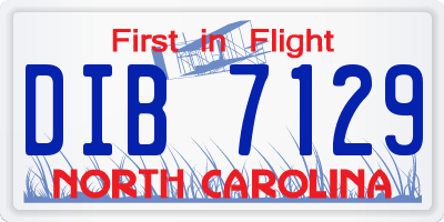 NC license plate DIB7129