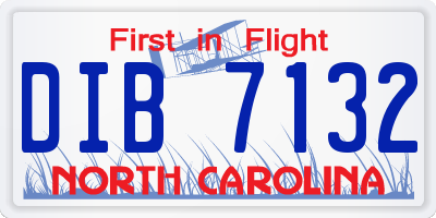 NC license plate DIB7132