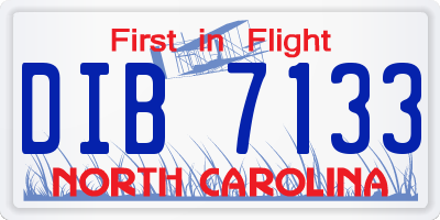 NC license plate DIB7133