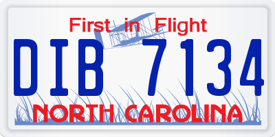 NC license plate DIB7134